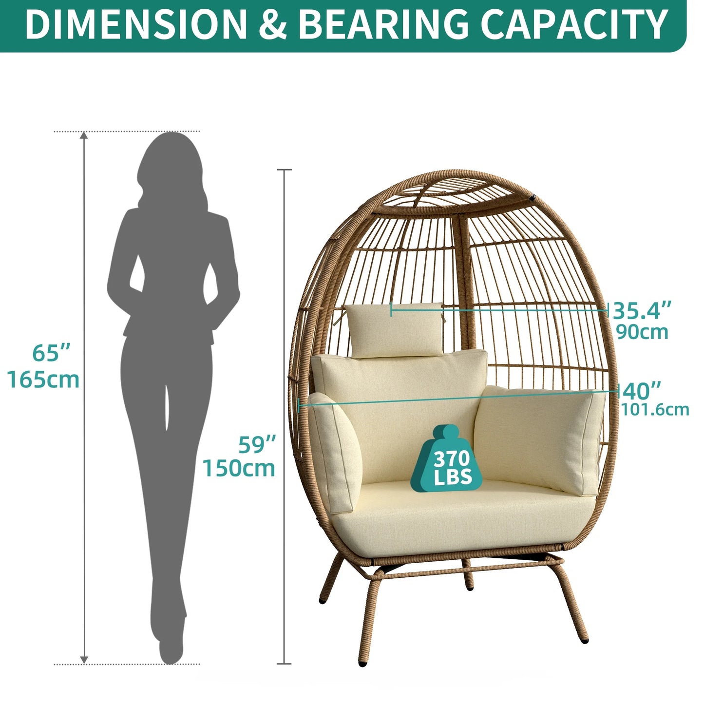 Wicker Outdoor Narrow Egg Chair, Patio Rattan Basket Chair with Stand & Cushion Cocoon Chair - Gray