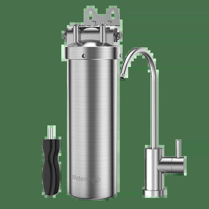 Stainless Steel Undersink Water Filtration System with Dedicated Faucet