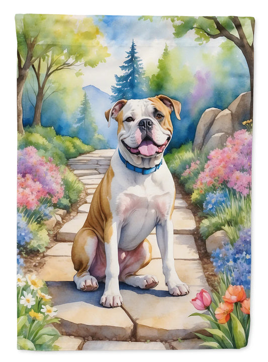 American Bulldog Spring Garden Garden Flag