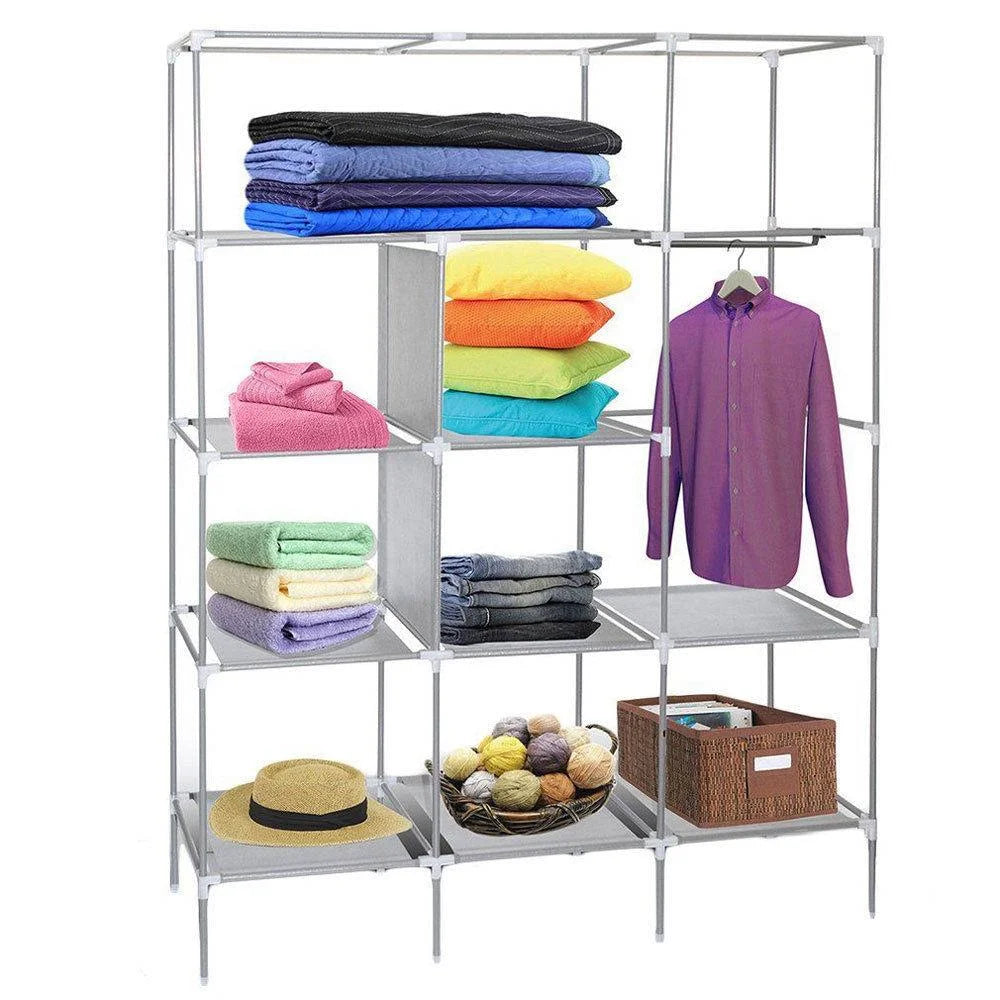 Ktaxon 69" Portable Closet Wardrobe Clothes Rack Storage Organizer & Shelf Home Cabinet